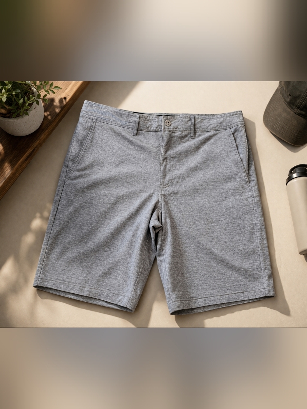 Goodfellow & Co Charcoal Flat Front Men Dry Fit Shorts Size 33